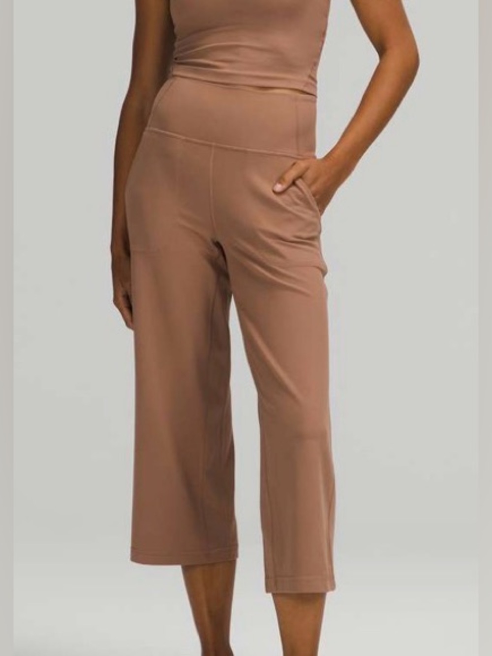 Lululemon Align Wide Leg Size 8 Super-High-Rise 23" Tan Brown Soft Cute! 💎